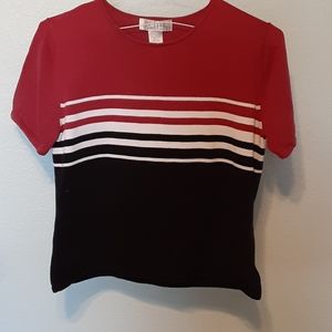 Red & Black striped tee